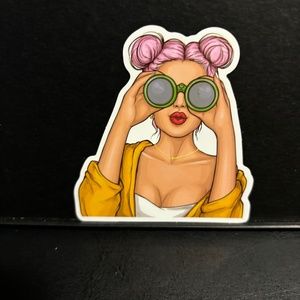 FEMALE SEARCHING FOR SOMETHING STICKER